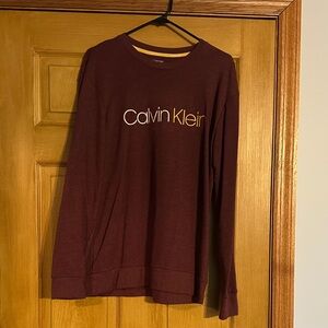 Calvin Klein Men's Burgundy Long Sleeve